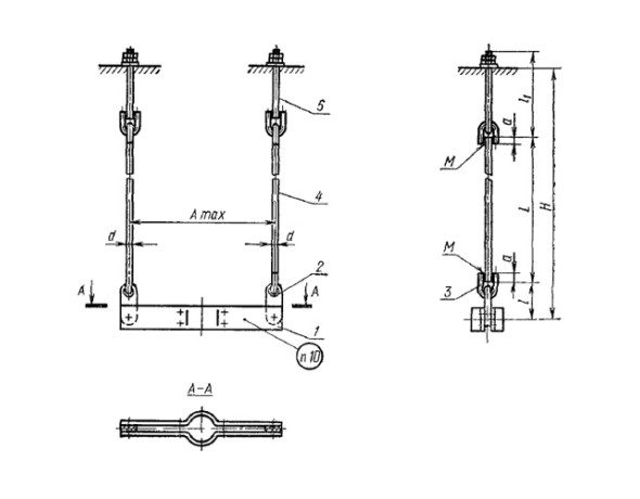 Подвески для вертикальных трубопроводов ПМВ-133 ГОСТ 16127-70