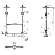 Подвески для вертикальных трубопроводов ПМВ-159 ГОСТ 16127-78